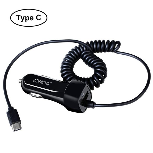 JOMOQ Car Charger USB Type C Retractable Coiled Dual-Port Charger Adapter - Picture 1 of 8
